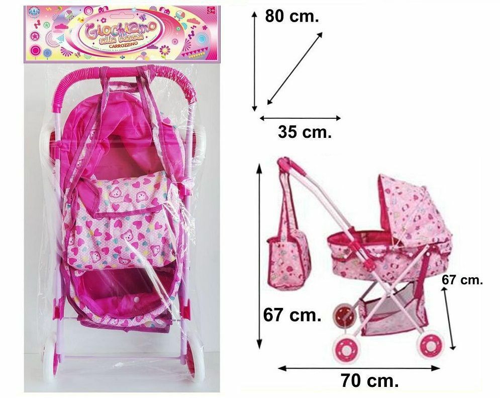Carrozzino Grande 80x35cm Giocattolo Gioco Bambini sar