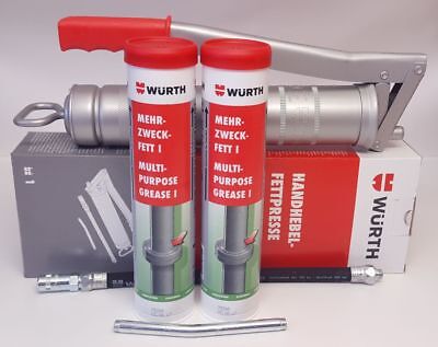 Würth Fettpresse Handhebelfettpresse 400g plus 2x Mehrzweckfett 400g - 098600
