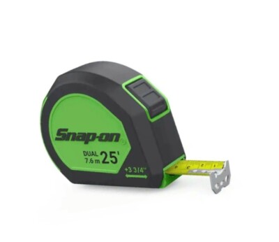 Snap On tools SAE/Metric 25' -7.6M Tape Measure TPMB26EM GREEN Magnet Auto Brake