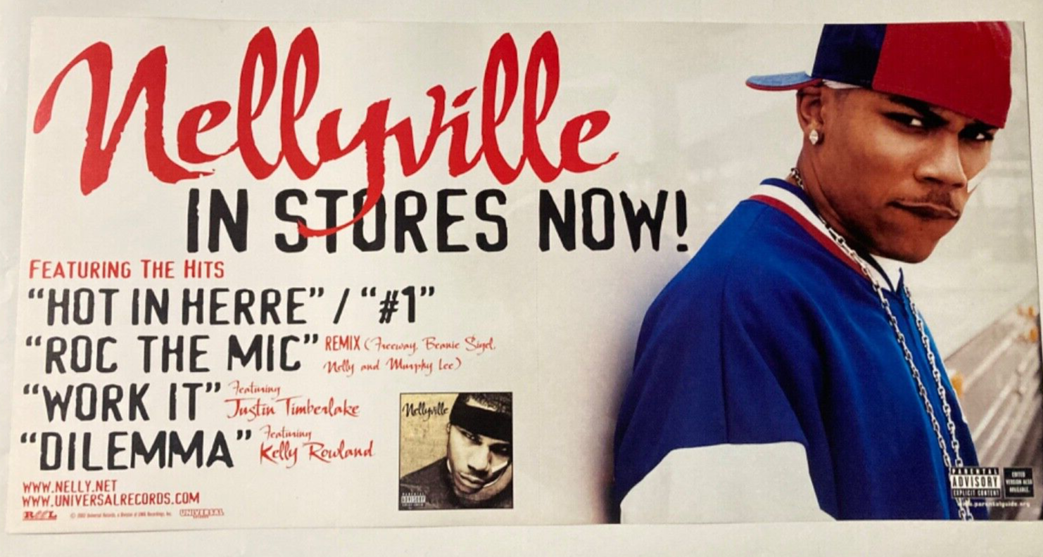 Nelly 2002 Two-Sided Promo Poster Nellyville Hot In Herre