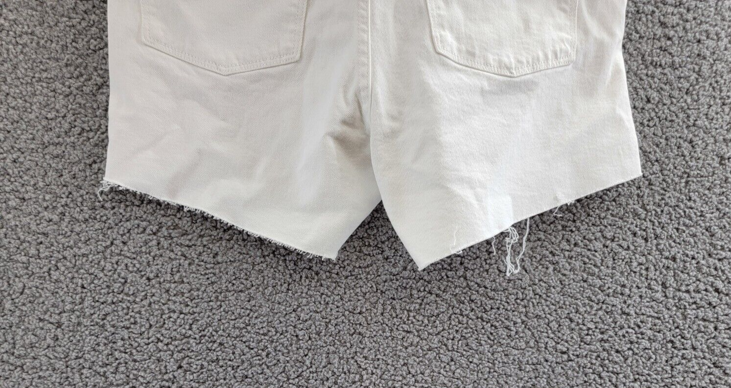 DL1961 Zoie Cutoff Denim Shorts Women's 25 White Frayed Hem Button Zip Closure - Picture 14 of 17