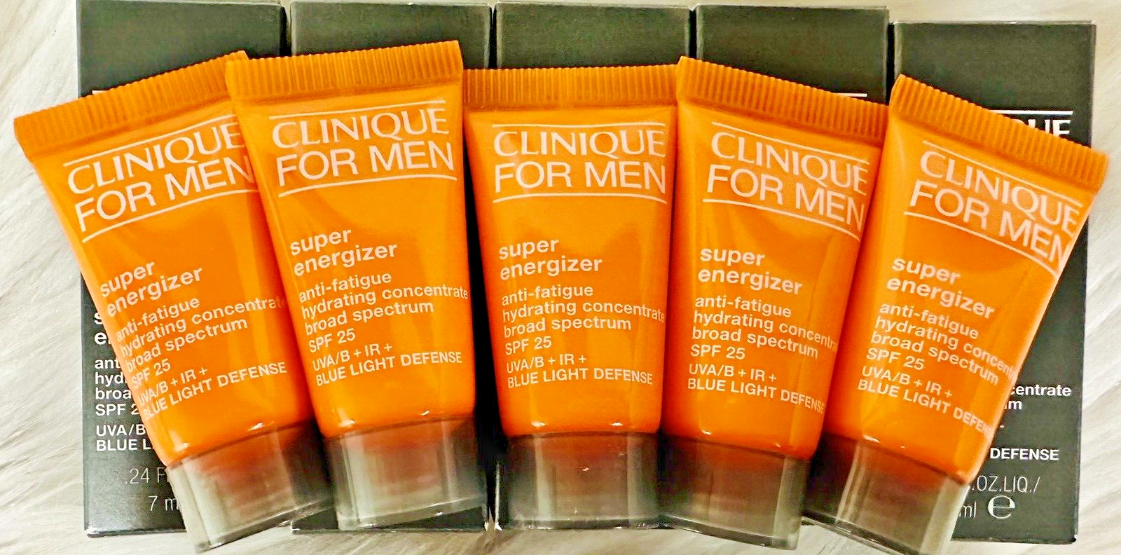 LOT OF 5 CLINIQUE FOR MEN SUPER ENERGIZER ANTI-FATIGUE HYDRATING 7ML-R