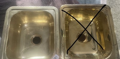 Polished Brass Single bowl Sink Argentenian Only One Left! 14.5L X 12.5W X 5.5D