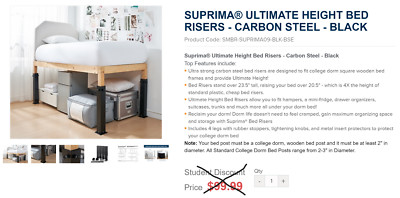 Suprima Ultimate Height Carbon Steel Bed Risers