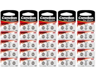 50 Pk Camelion AG9 394 D394 GP94 L936 LR45 S936 Alkaline Button Cell Battery