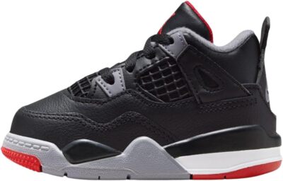Малыши Jordan 4 Retro Bred переосмыслили Черный/Огненно-красный-Цементно-серый (BQ7670