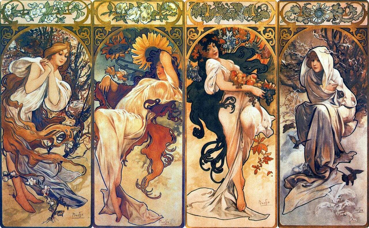 Alphonse Mucha 「四つの時・昼の輝き」 lithograph Alphonse Mucha 「四つの時・昼の輝き」 lithograph Alphonse