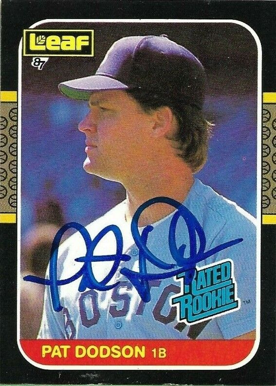 Pat Dodson 1987 LEAF #44 autographed auto signed card Red Sox ROOKIE. rookie card picture