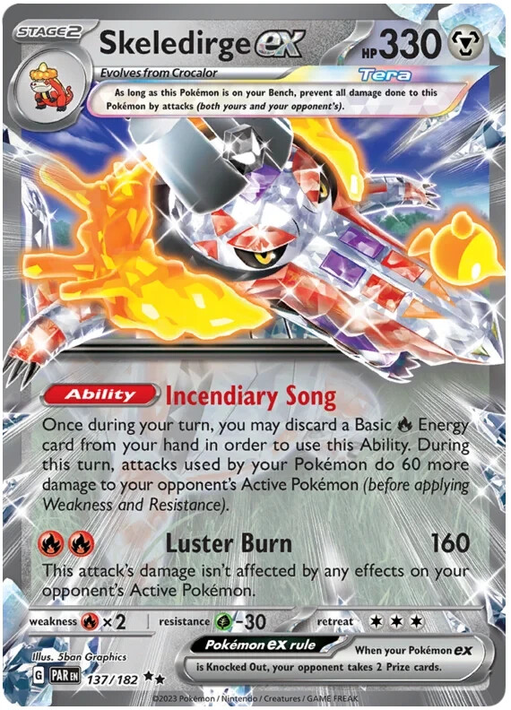Skeledirge ex 137/182 Double Rare Paradox Rift Pokemon TCG