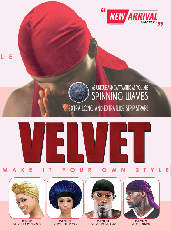 Кфит Кинг. J Premium ''VELVET'' Du-Rag ***БЕСПЛАТНАЯ ДОСТАВКА