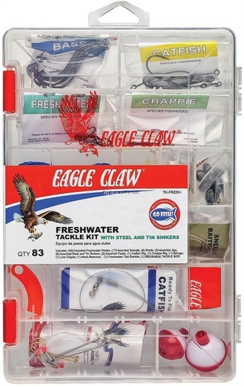 Eagle Claw 83 Piece Freshwater Tackle Kit Perfect For Bass Catfish TK-FRESH