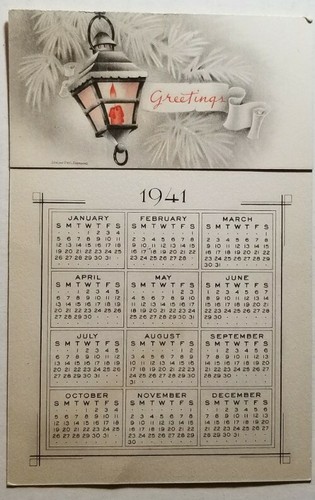 KISS1979カレンダー Vintage 1941 winter themed year compact calendar | eBay