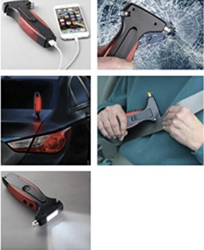 Multi-Function Emergency Auto Safety Hammer