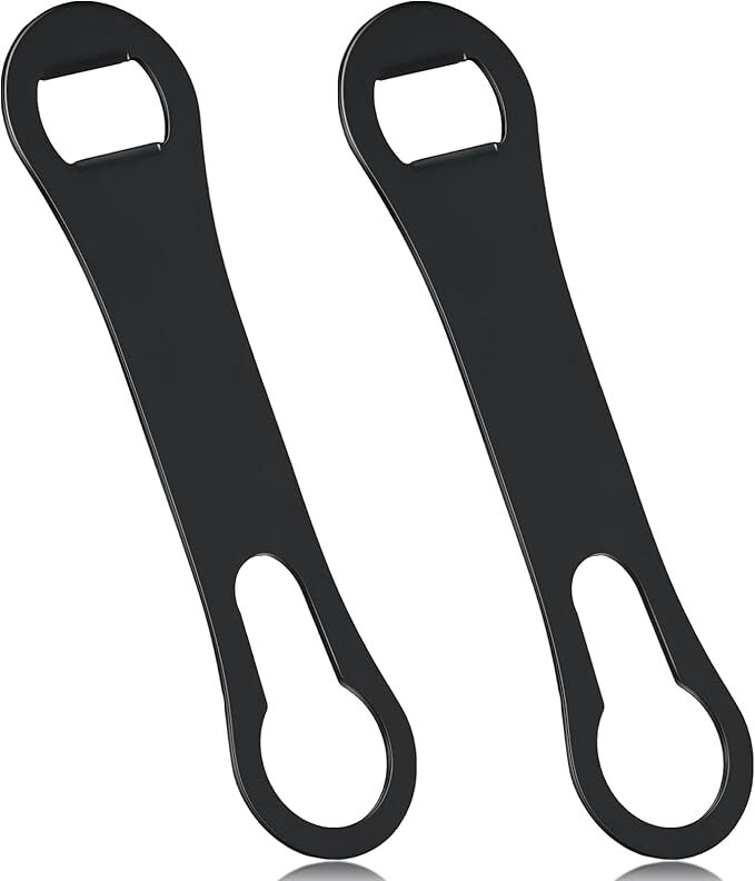 2Pcs Stainless Steel Flat Bottle Opener & Pour Spout Remover Bar Key