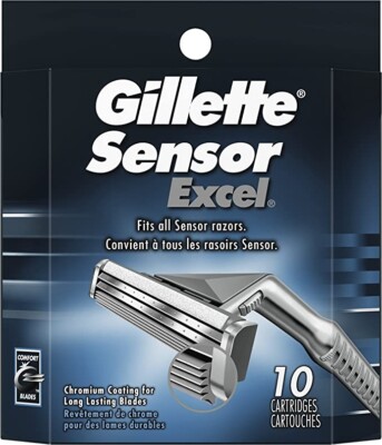 GILLETTE SENSOR EXCEL ( 10 ) COUNT CARTRIDGES, #5484