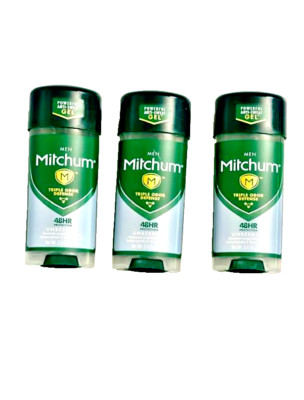 Mitchum Men Triple Odor Anti-Perspirant Deodorant Unscented Gel 3.4oz pack 3