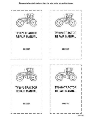 New Holland TV6070 Tractor Complete Service Shop Repair Manual 84127307 PDF/USB