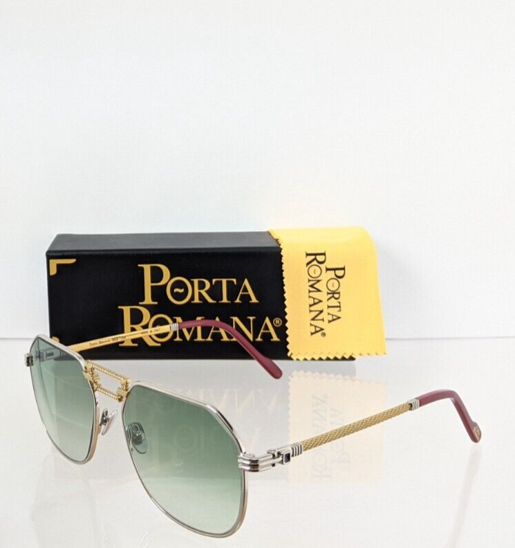 Pre-owned Porta Romana Authentic  Sunglasses Mod 1266 Col 600 Gold Plated Vintage Frame In Green