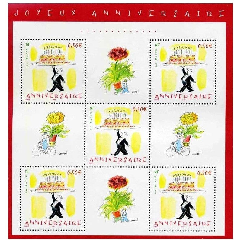 France Bloc Feuillet Bf 75 Joyeux Anniversaire SempÃ© 2004