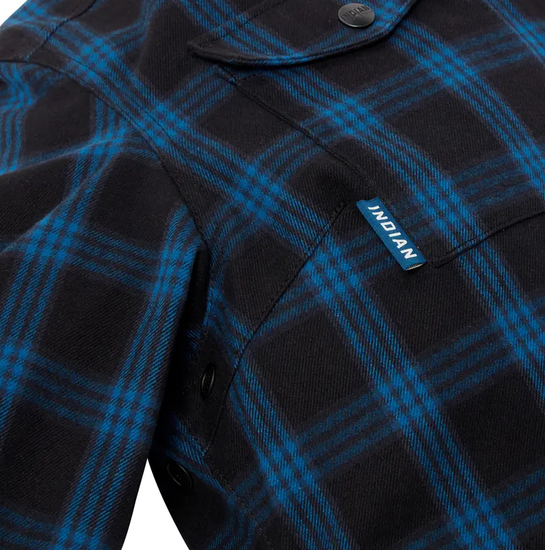 Pre-owned Indian Motorcycle Women's Canyon Plaid Overshirt Blue 2864807