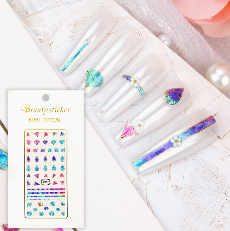 3D Nail Art Beauty Decal Sticker Adhesive Flower Moon Star Heart Mermaid Jewelry