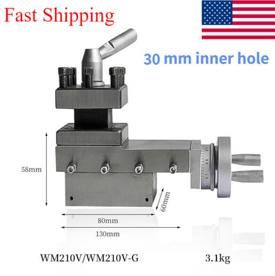 US Stock Bench Mini Lathe Swing WM210V-G Metric Tool Slide Compound 30mm Hole