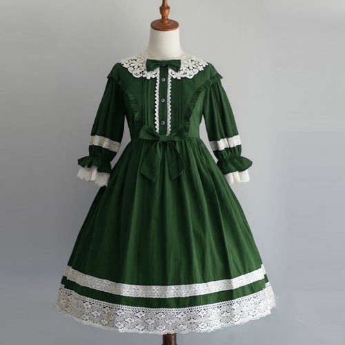 Pre-owned Handmade Custom Made To Order Sweet Lolita Vintage Bow High Waist Dress Plus 1x-10x L102 In Black/white