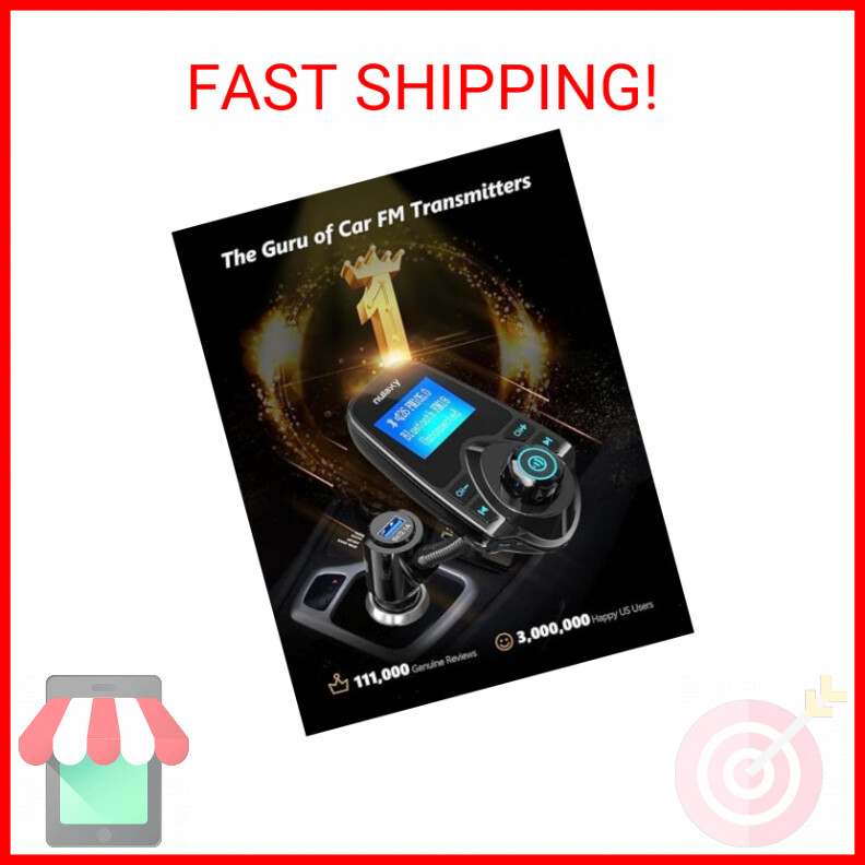 Nulaxy Wireless in-Car Bluetooth FM Transmitter Radio Adapter Car Kit W 1.44 Inc