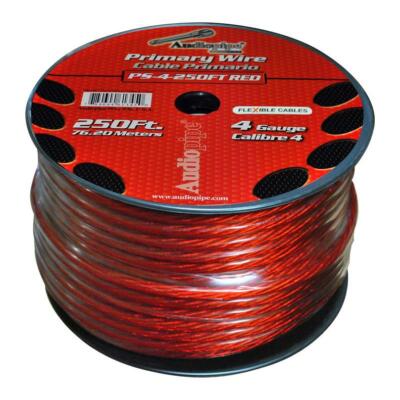 Audiopipe PS4RD 4 Gauge Flexible Power Cable Red 250 ft.