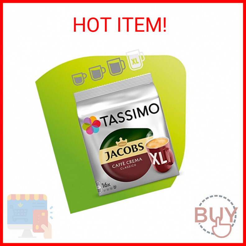 Tassimo Jacobs Caff&egrave; Crema XL, Rainforest Alliance Certified, 16 T-Discs