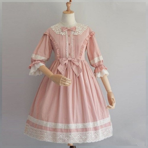 Pre-owned Handmade Custom Made To Order Sweet Lolita Vintage Bow High Waist Dress Plus 1x-10x L102 In Black/white