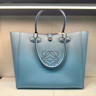 Loewe Light Blue Leather Tote Bag Medium
