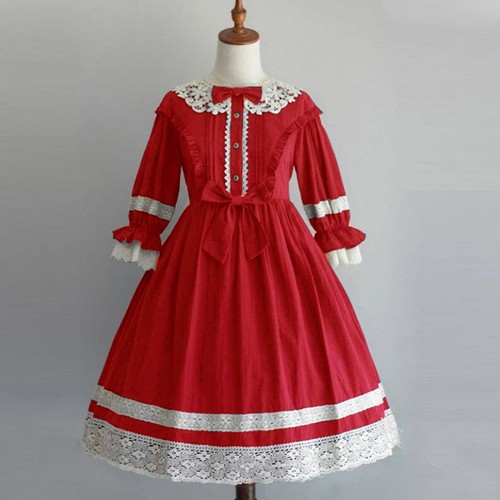 Pre-owned Handmade Custom Made To Order Sweet Lolita Vintage Bow High Waist Dress Plus 1x-10x L102 In Black/white