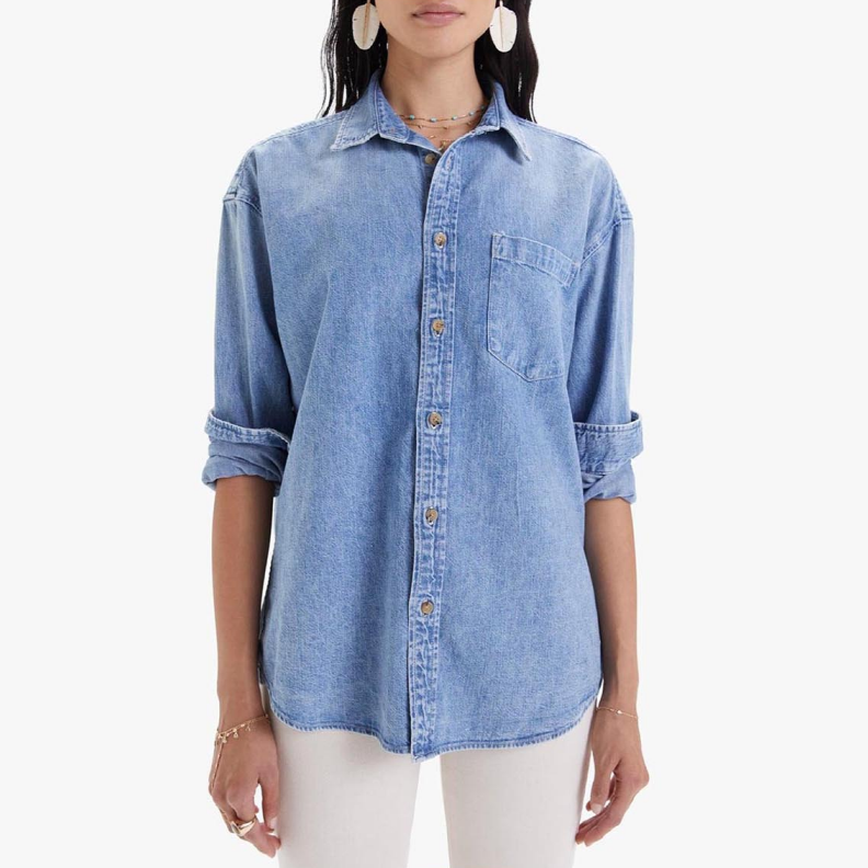 Pre-owned Mother The Overshirt / Spilled Salt In Blue
