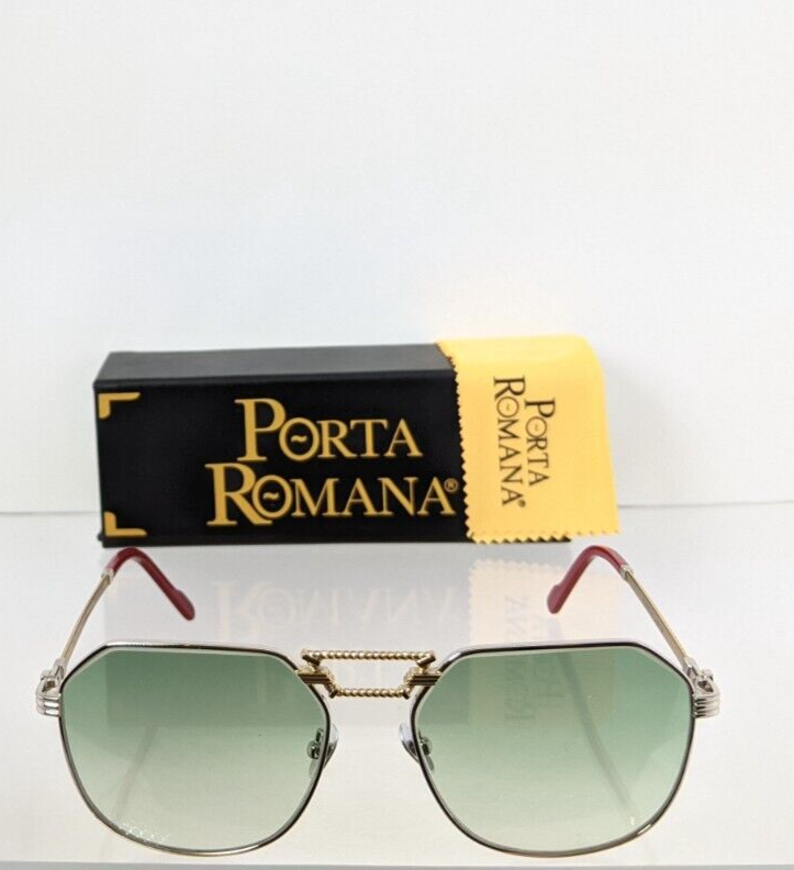 Pre-owned Porta Romana Authentic  Sunglasses Mod 1266 Col 600 Gold Plated Vintage Frame In Green