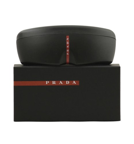 Pre-owned Prada Linea Rossa Ps 01ys 1bo06f Matte Black Dark Grey Lens Shield Sunglasses In Gray