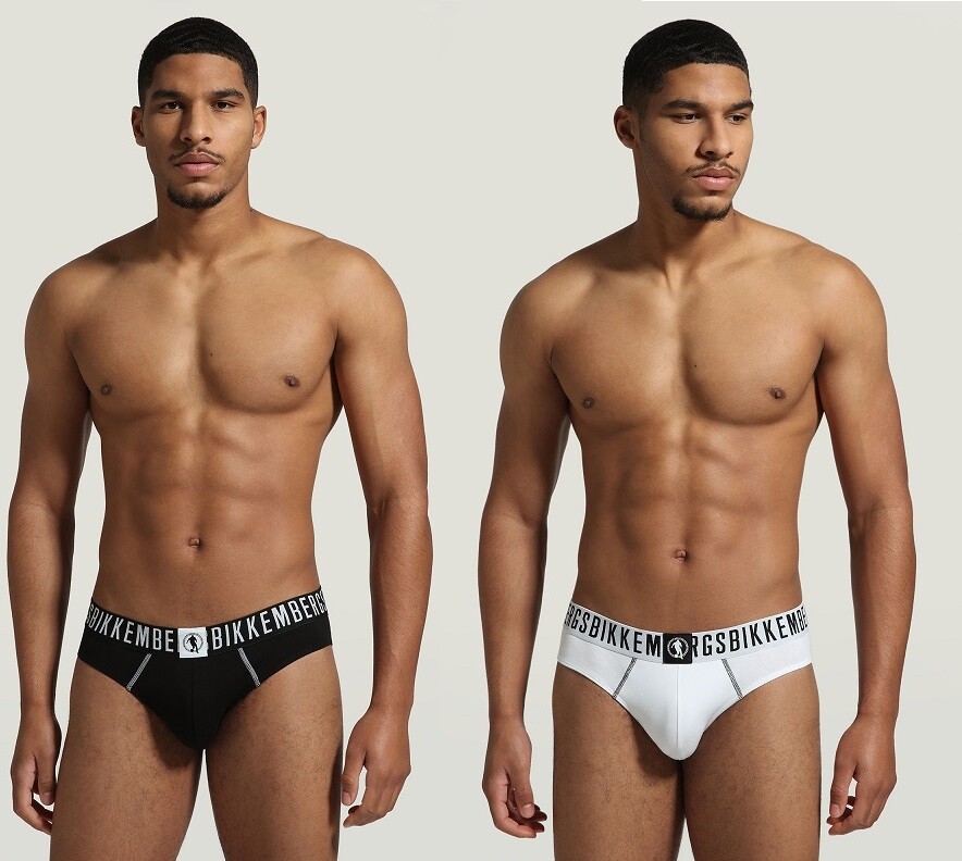 

2 Мужские трусы Bikkembergs Bi-Pack Fashion Pupino Цвет Белый-Черный-Синий Подарок, White-black-blue
