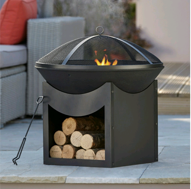 Large Cast Iron Fire Pit (Log Burner Chiminea Patio Heater) in