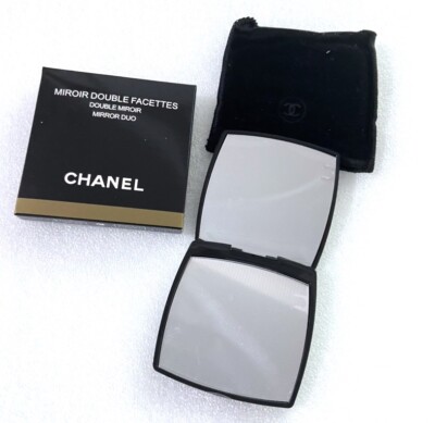 Authentic CHANEL Miroir Double Facettes with Black Velvet Pouch-US Seller