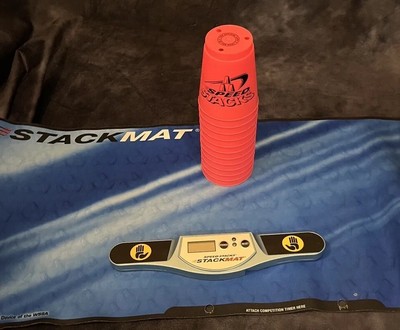 OFFICIAL WSSA SPEED STACKS SPORTS GAME WITH 12 CUPS, MAT, TIMER Good Condition