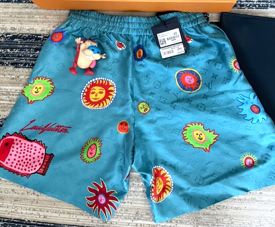 New Louis Vuitton Kusama Faces Silk Shorts XS 30 Monogram