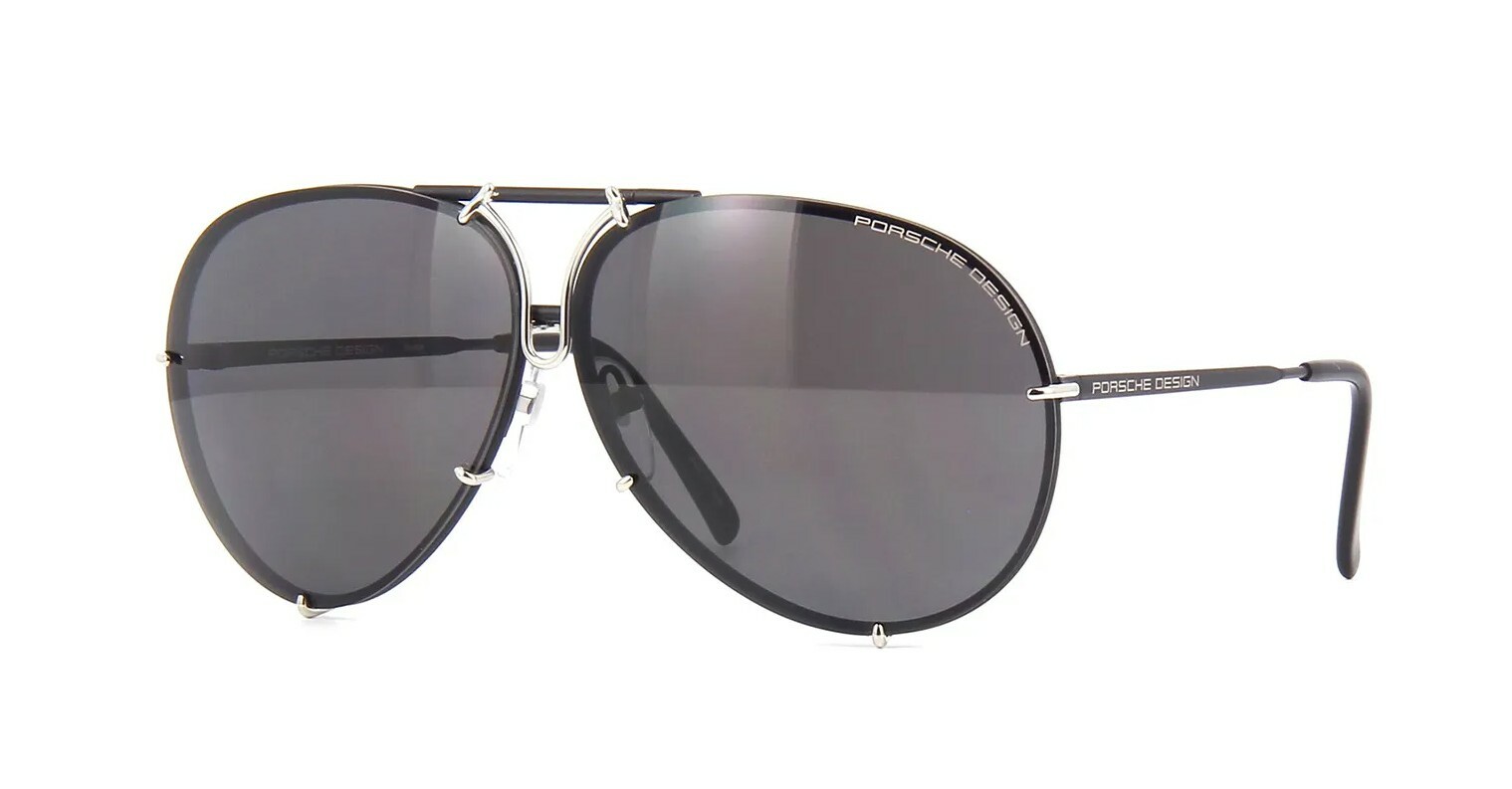 Pre-owned Porsche Design P8478 Black/grey Polarised + Silver Mirror Lens (j) Sunglasses In Grey Polarised +  Silver Mirror Lens