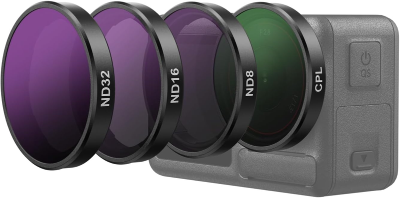 4-Pack CPL&ND Filter Set for DJI Osmo Action 5 Pro/4/3 - Snap On CPL, ND8, ND16,