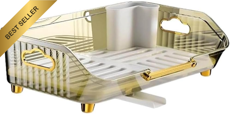 Kitchen Countertop Dish Drying Rack – Space-Saving Storage Organizer, Keeps Dish