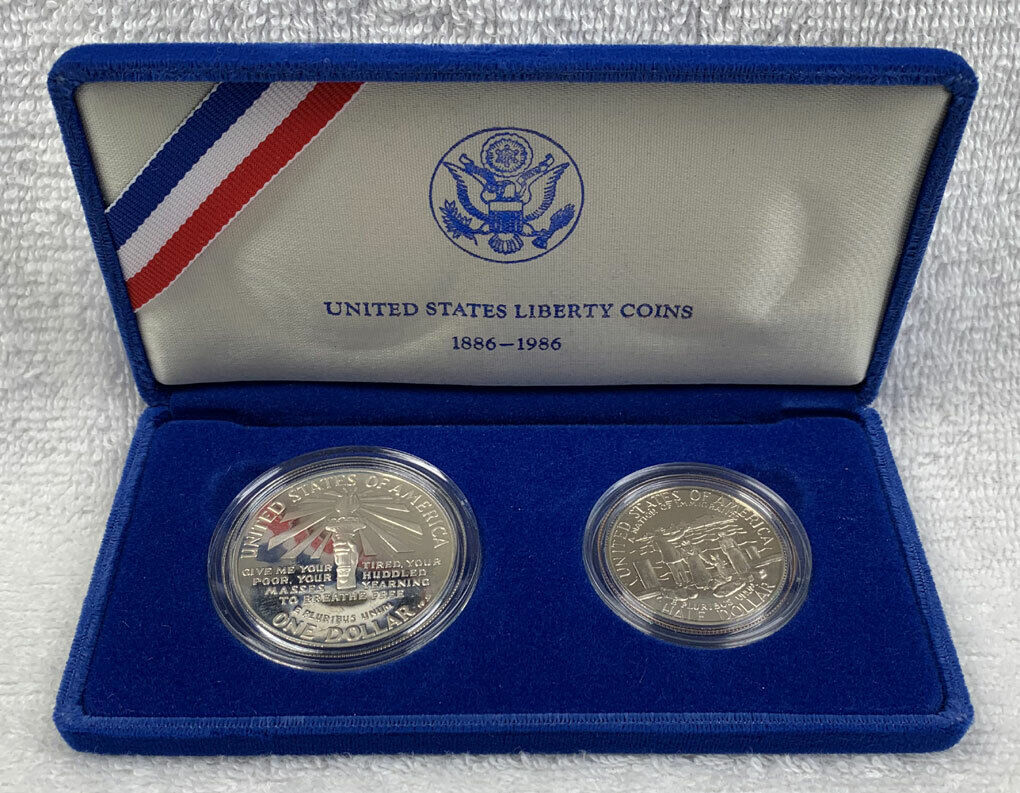 United States Liberty Coins 1886 - 1986 S Proof Silver Case & Box