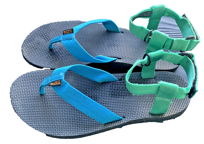 TEVA 1003986 BLUE Green FLIP FLOP THONG ANKLE SLINGBACK HIKING