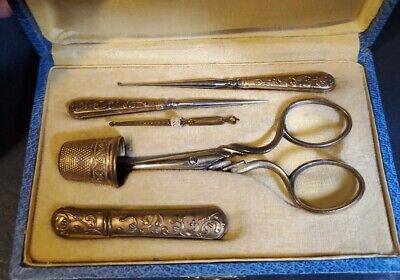 Buttons Dolls House Scissors Measuring Tape and 2.Bales Material Needles