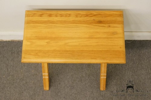 BRANDT Ranch Oak Western Style X-Frame End / Lamp Table