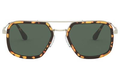 Pre-owned Prada Pr 67zs Gunmetal/dark Brown (5av-01t) Sunglasses In Yellow
