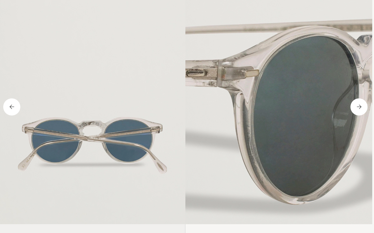 Pre-owned Oliver Peoples Gregory Peck Sun 47mm Crystal/blue Photochromic Msrp$487